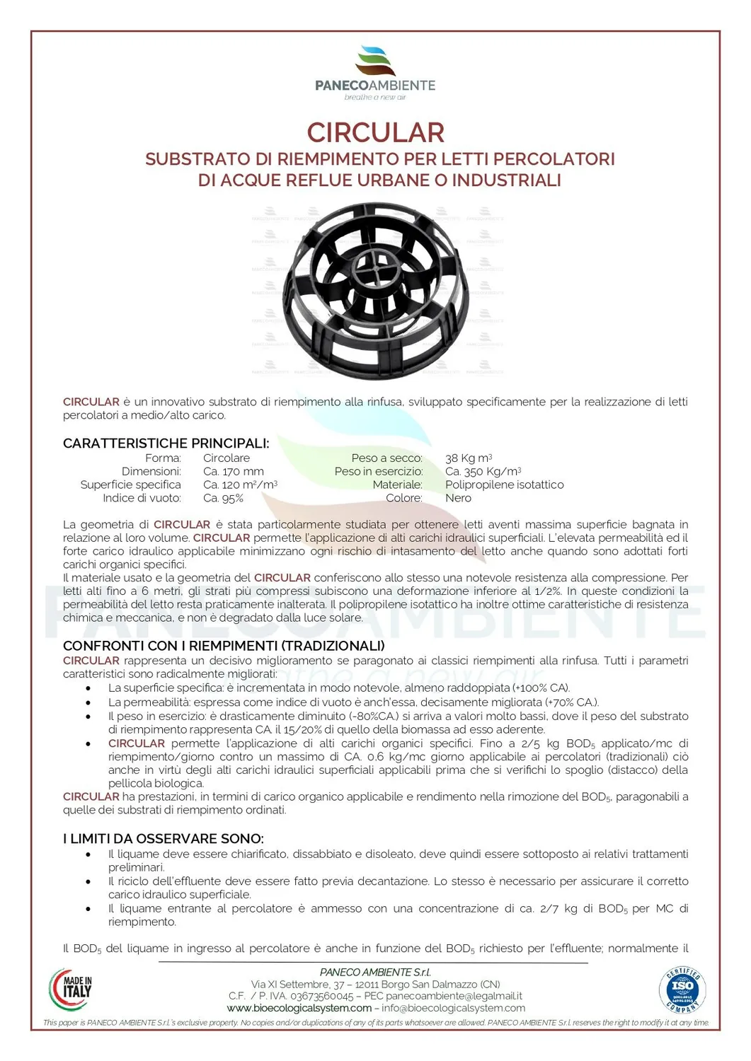 Spheric substrato riempimento percolatore Big Bag 1m3