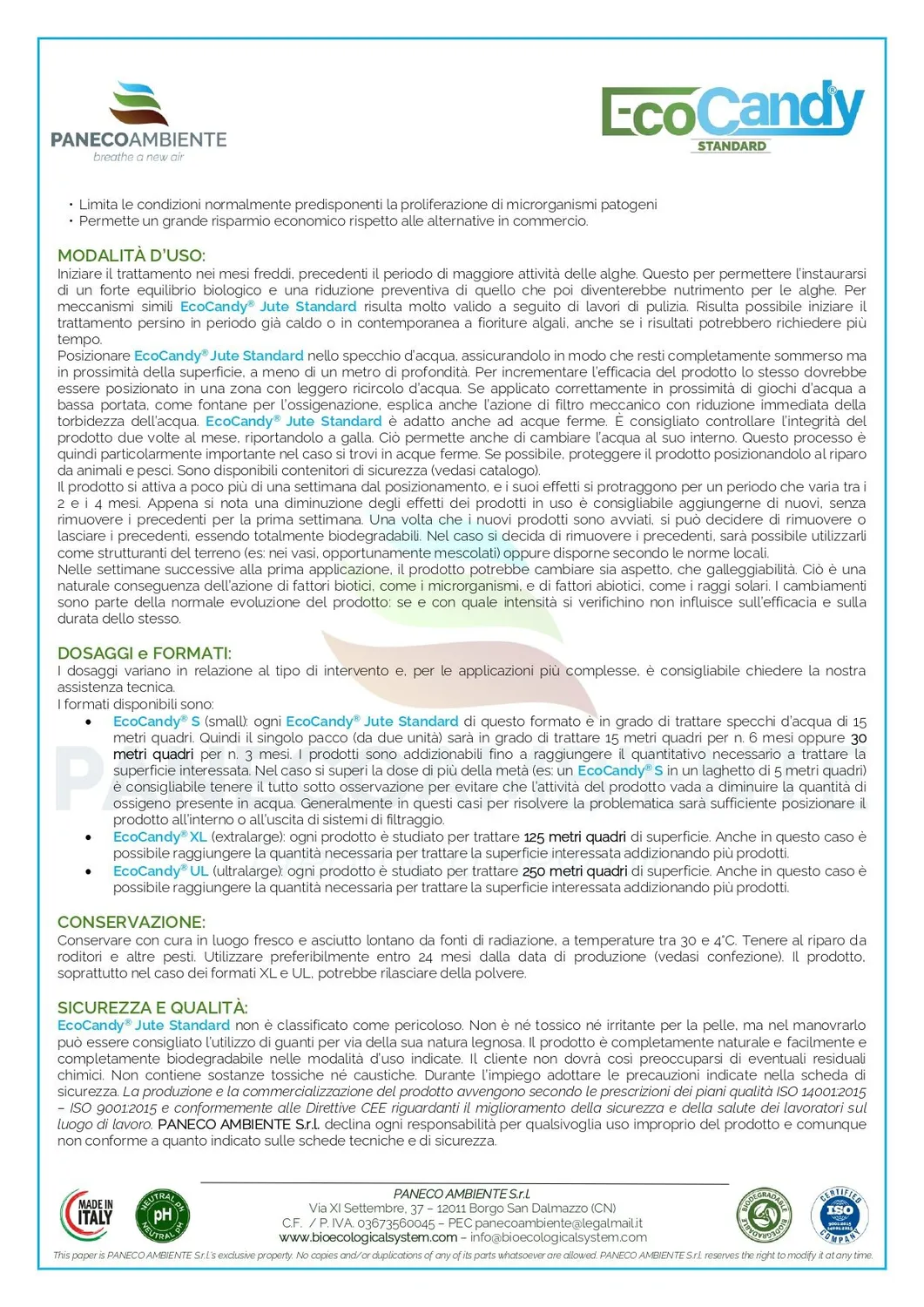 ZoLogik EcoCandy S antialghe laghetto naturale