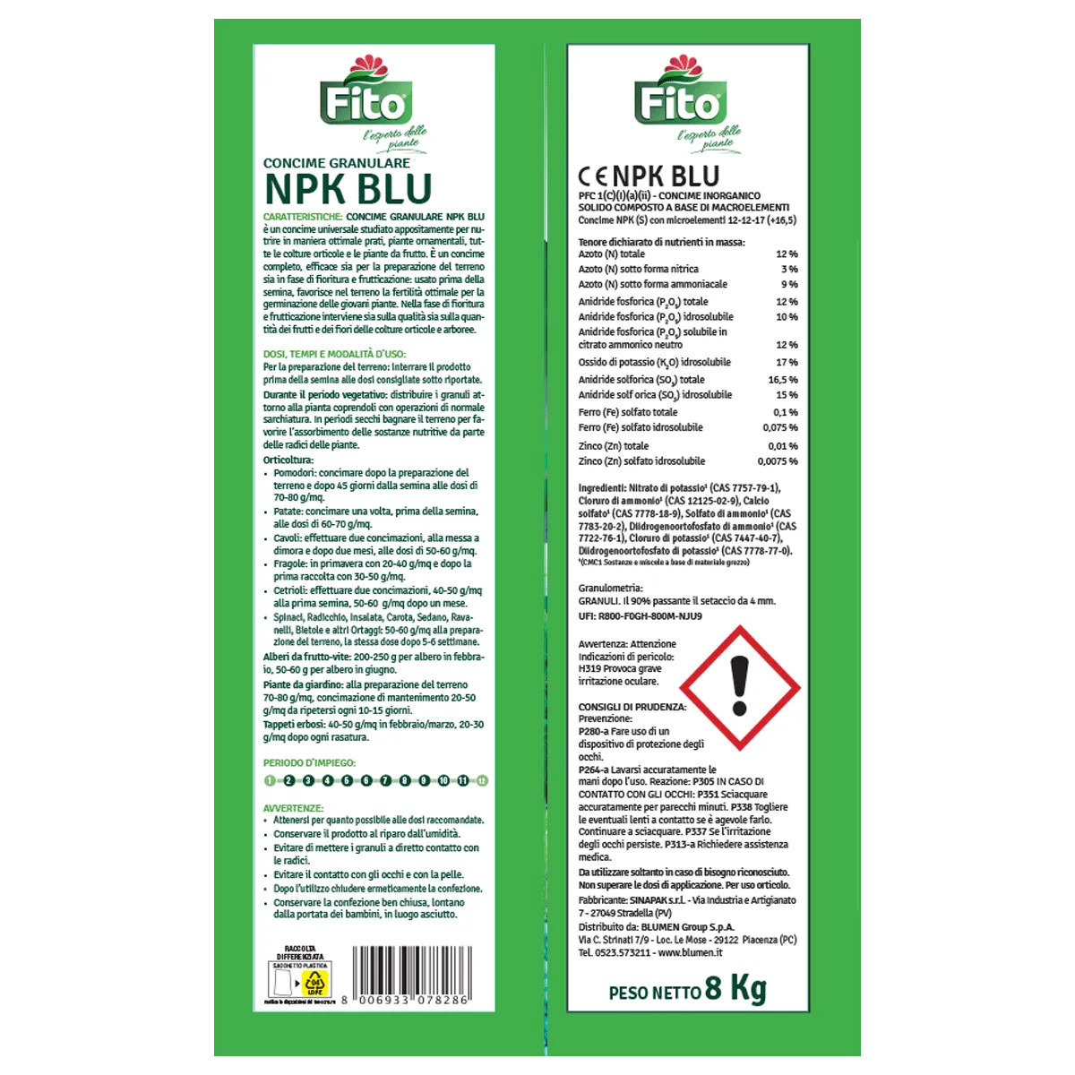Fito NPK Blu concime granulare universale