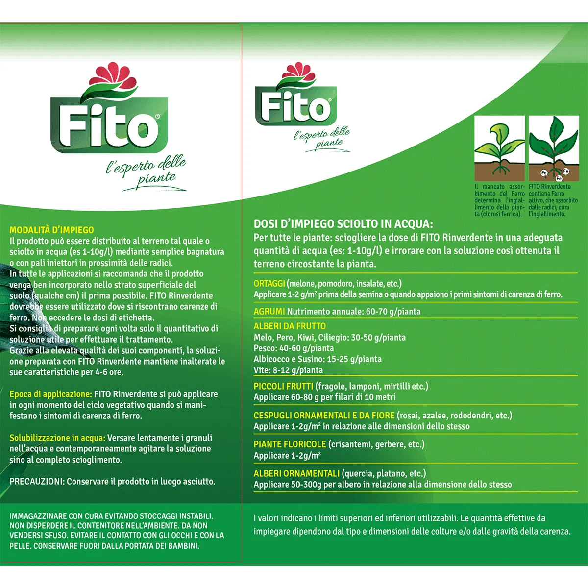 Fito Rinverdente concime ferro chelato bio