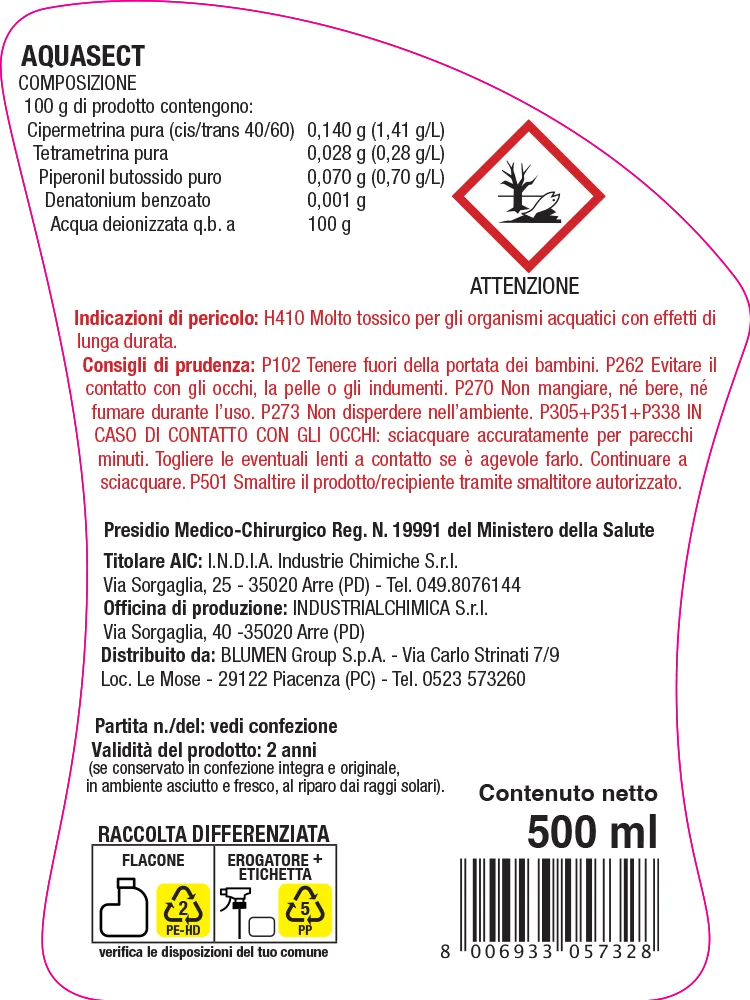 Fito Aquasect insetticida pronto uso blatte formiche zanzare