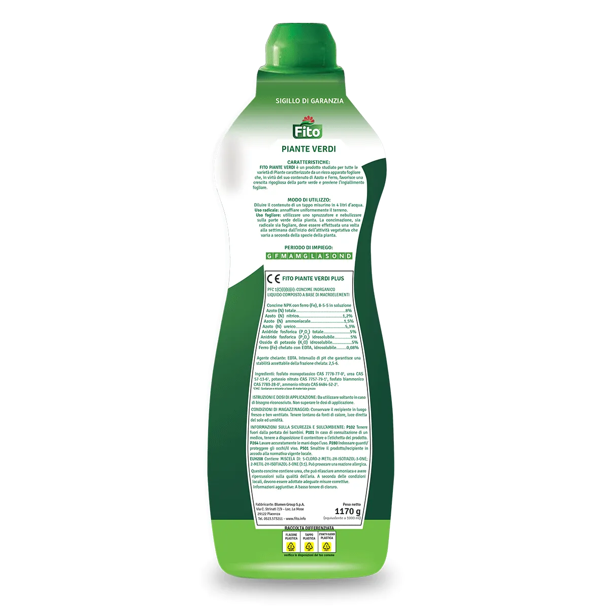 Fito Piante Verdi Plus concime liquido NPK 8-5-5 ferro