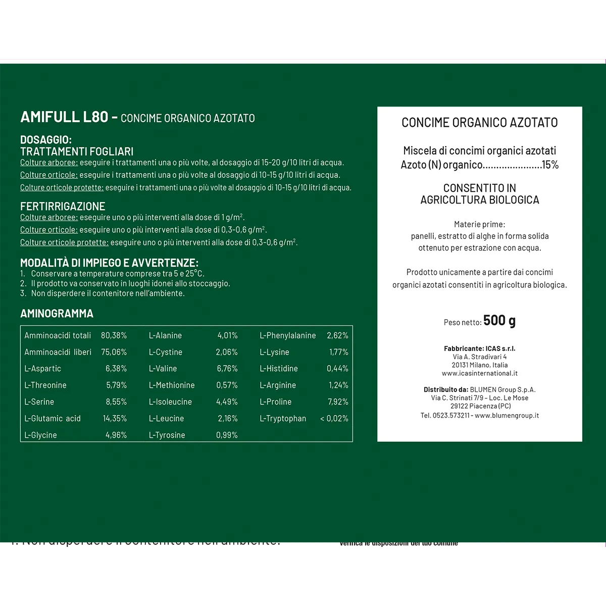 Fito Pro Amifull L80 concime organico azotato enzimatico