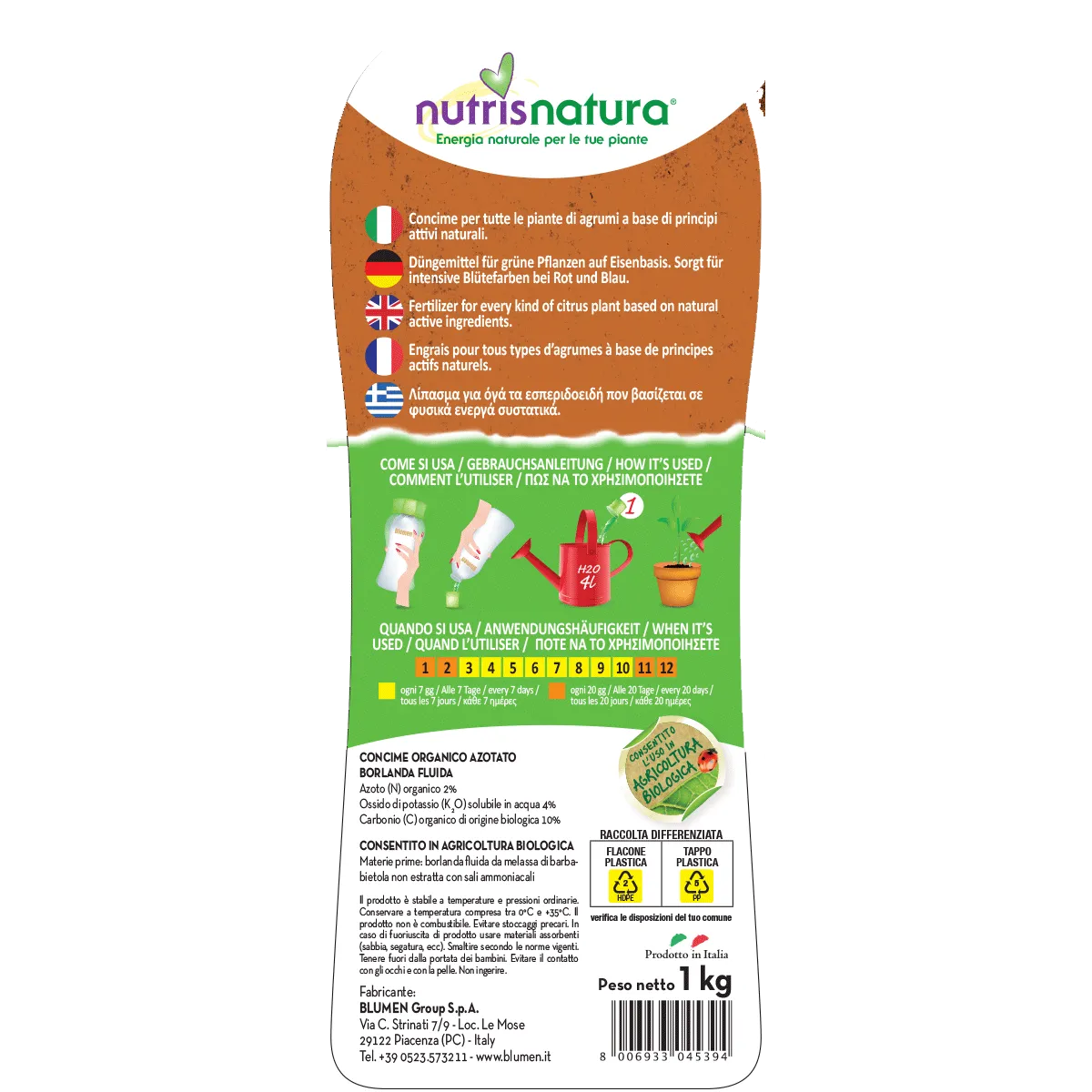 Fito Agrumi concime liquido naturale a base borlanda