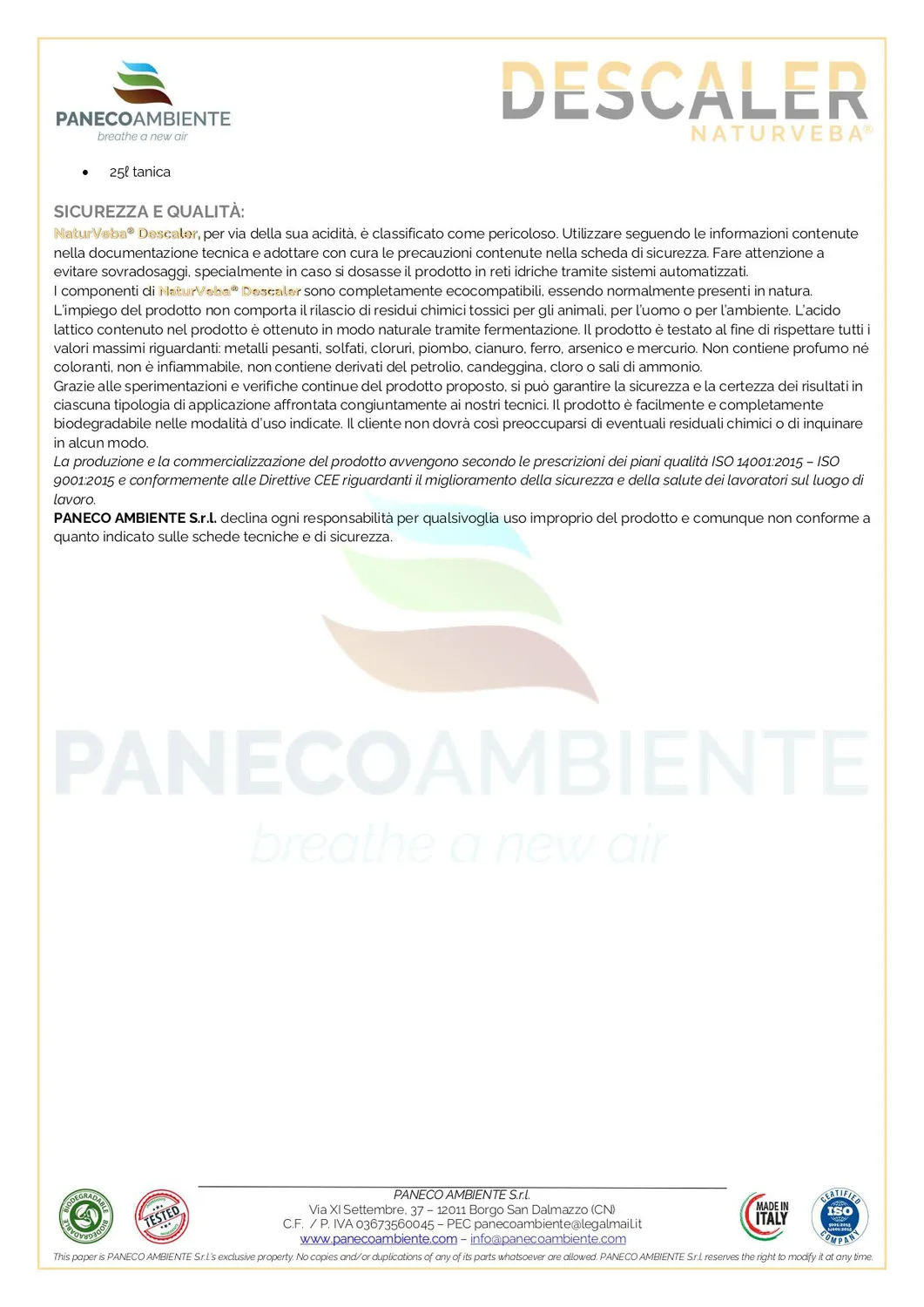 ZoLogik NaturVeba Descaler anticalcare 1L alimentare