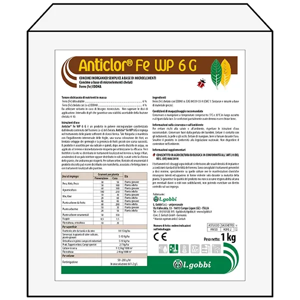 Lgobbi Anticlor Fe WP 6 G ferro chelato clorosi ferrica