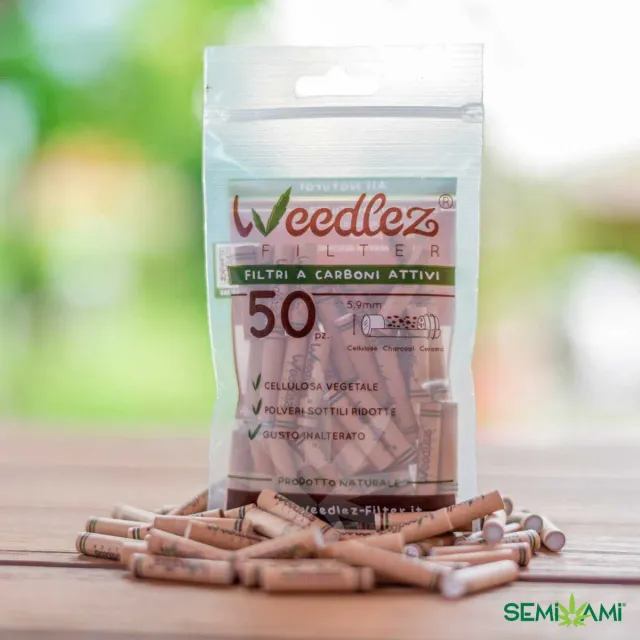 WeedlezFILTER Filtro Carboni Attivi 6mm 50 Pezzi Slim