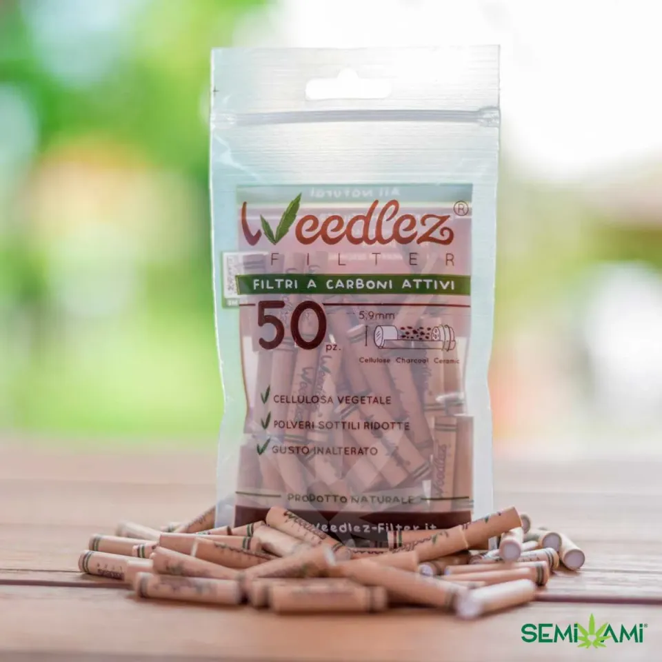 WeedlezFILTER Filtro Carboni Attivi 6mm 50 Pezzi Slim