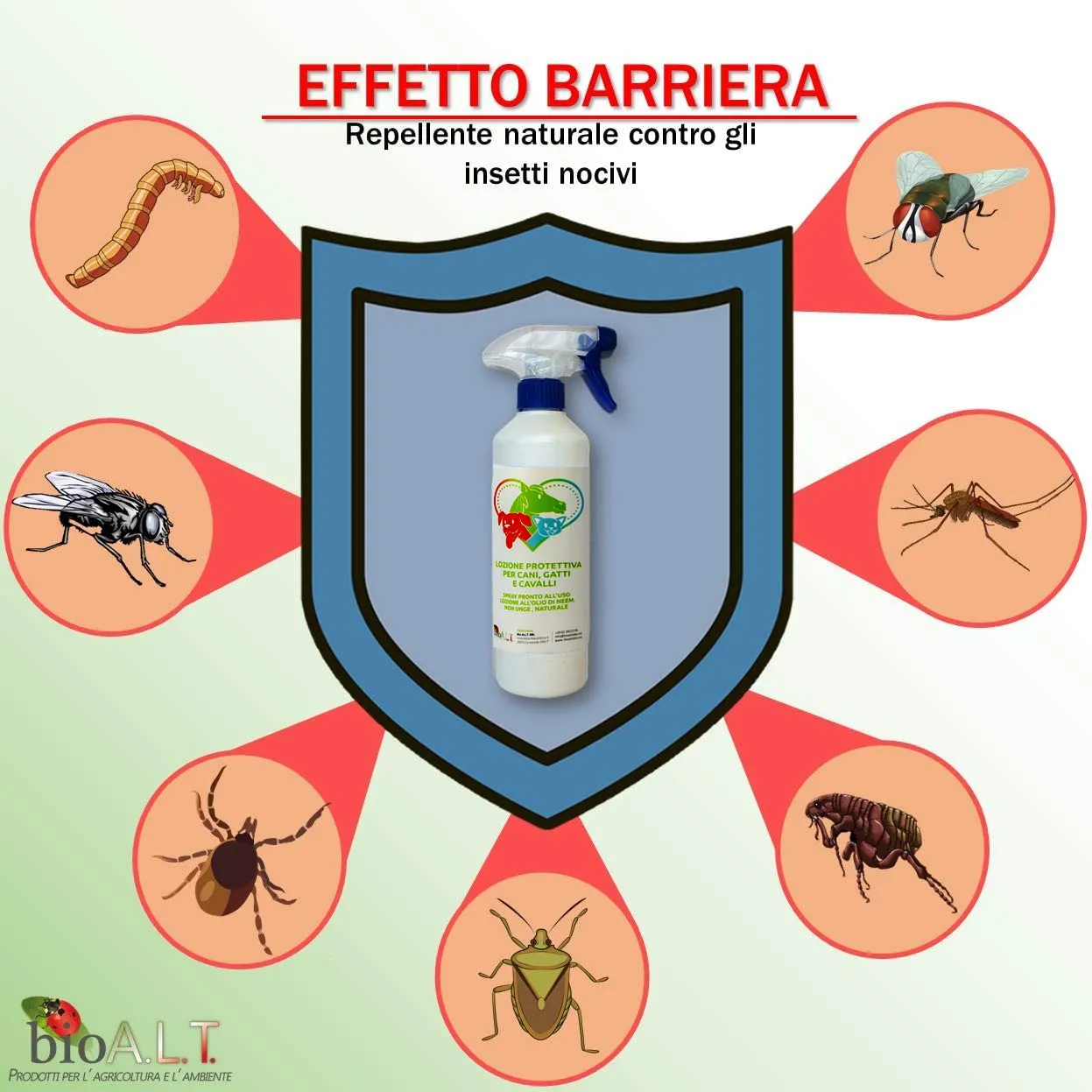 Bio A.L.T. Olio di Neem Spray Repellente Animali 500 ml Naturale