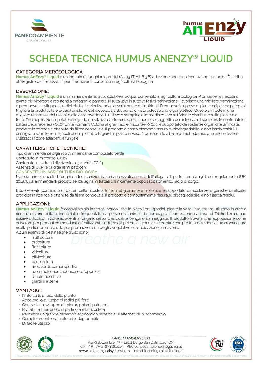 ZoLogik Humus AnEnzy Liquid Bio Concime Liquido 500ml Naturale