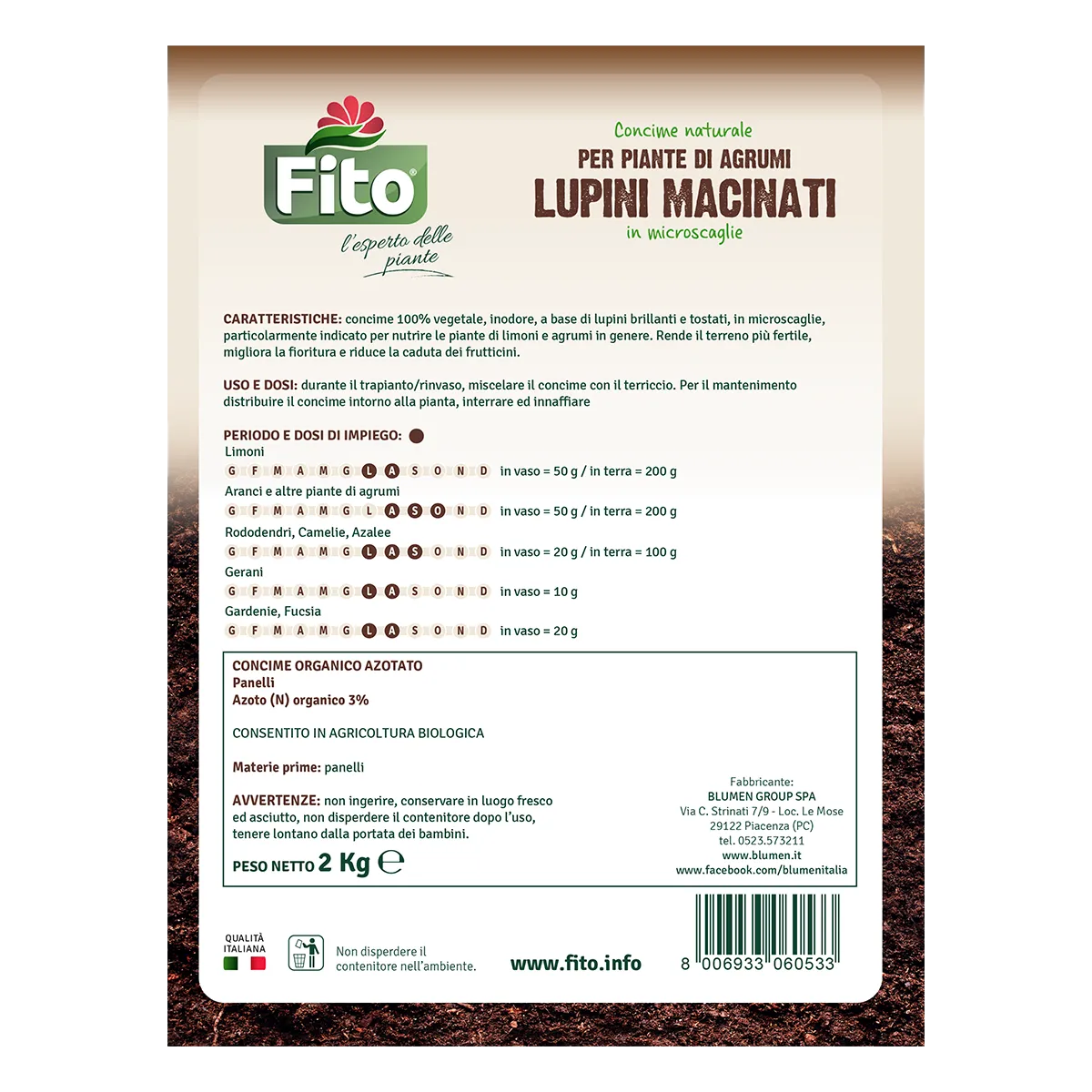 Fito Biofito Lupini Macinati concime agrumi bio