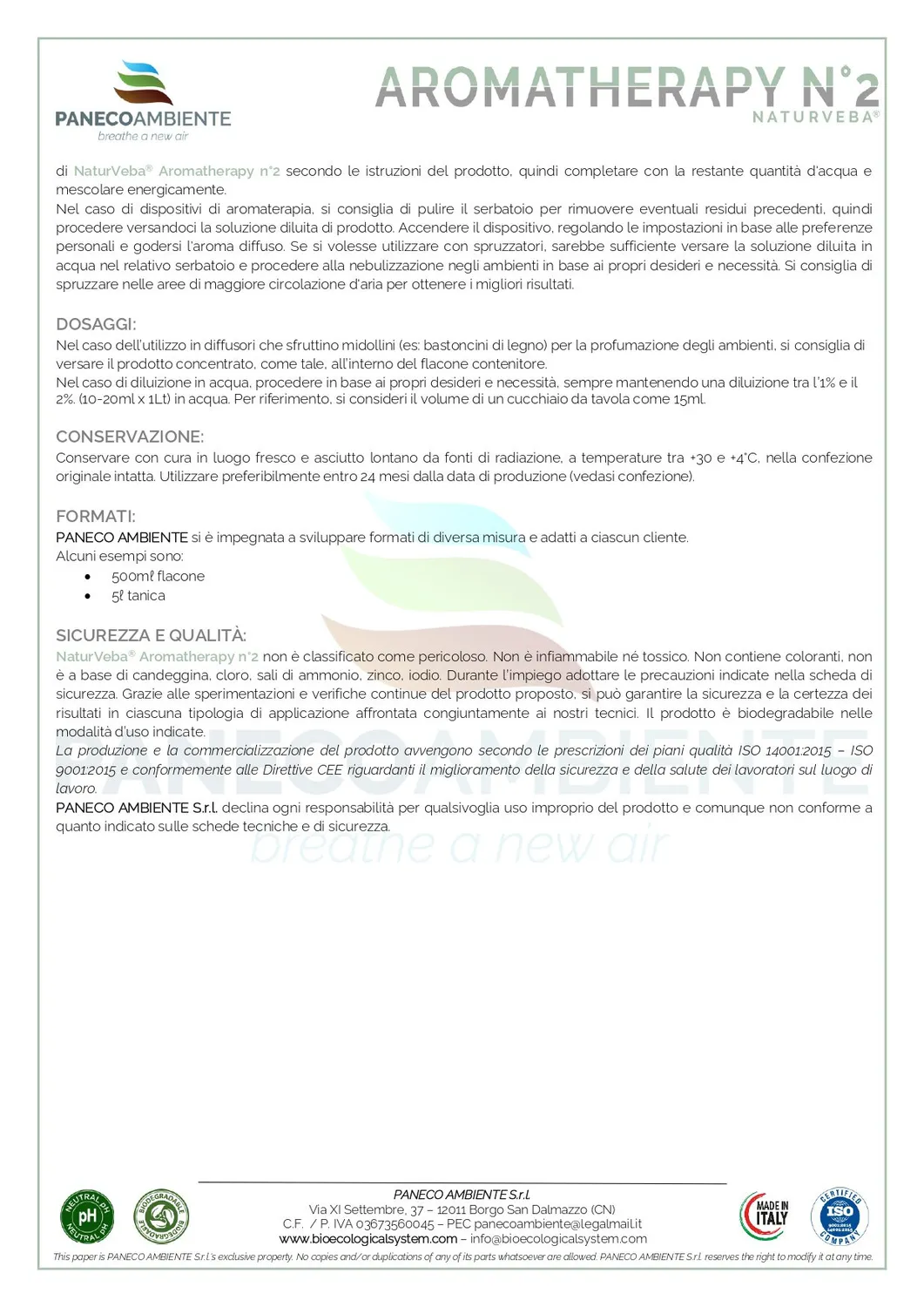 ZoLogik NaturVeba Aromatherapy N.2 profumatore 500 ml