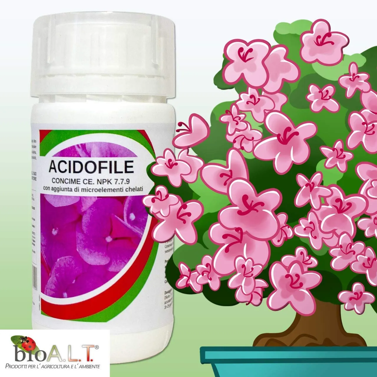 BIOALT Acidofile concime liquido 1 litro azalee ortensie
