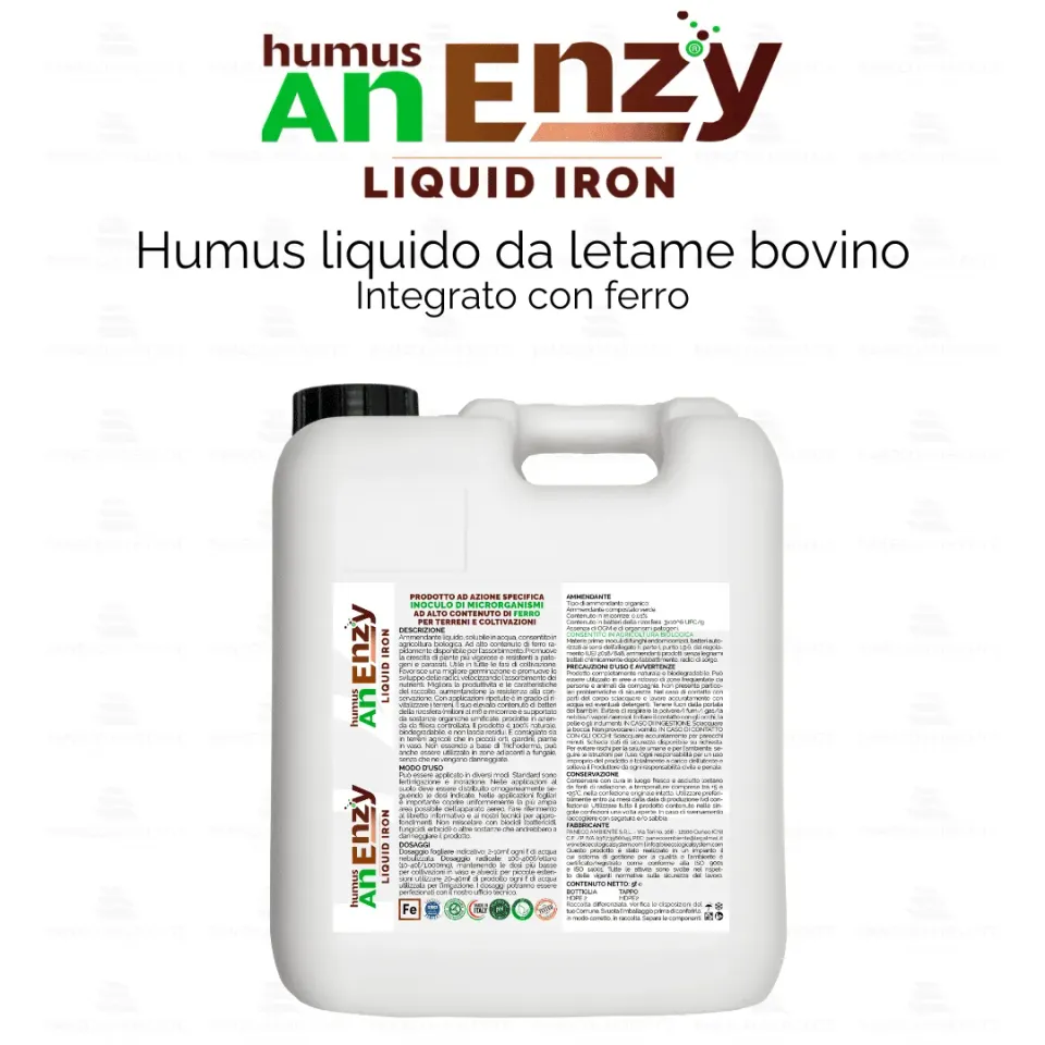 ZoLogik Humus AnEnzy Liquid Iron concime liquido 5L con ferro