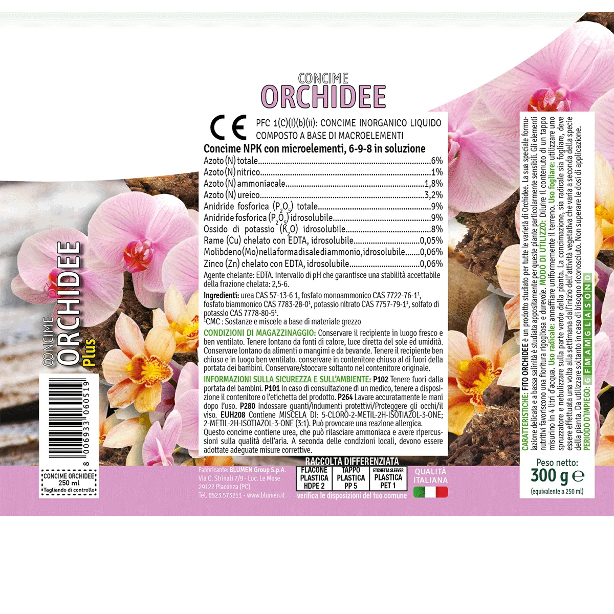 Fito Orchidee Plus concime liquido orchidee NPK 6-9-8