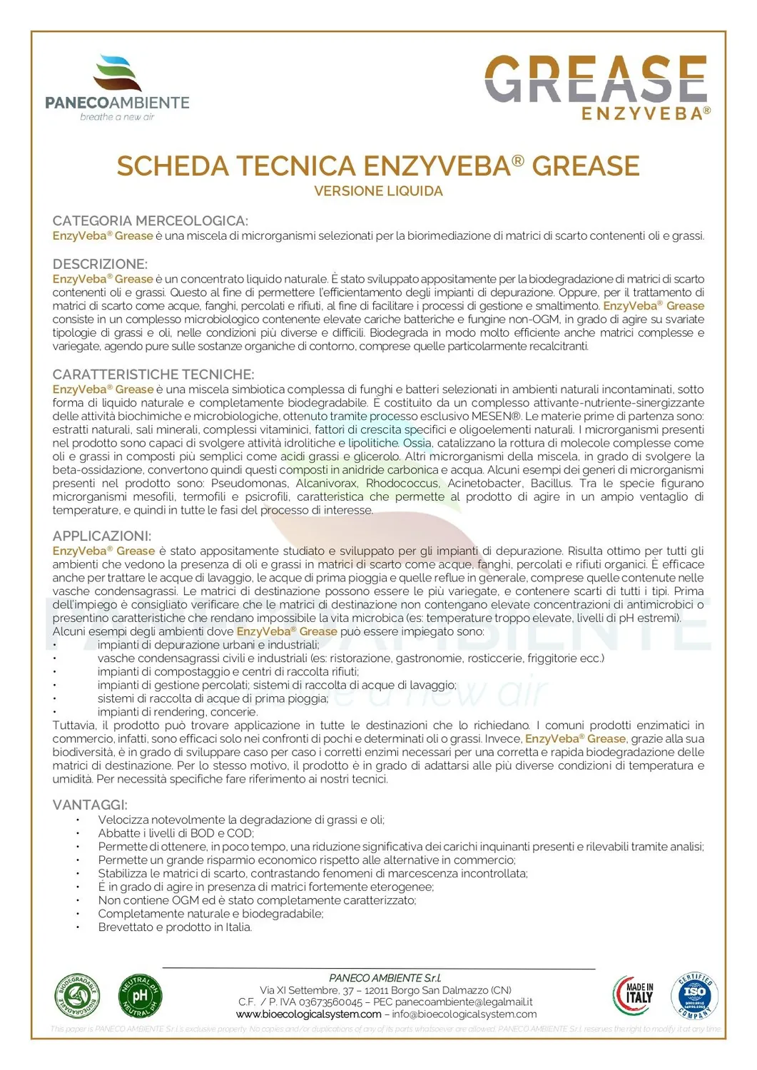 ZoLogik EnzyVeba Grease sgrassatore enzimatico 5L
