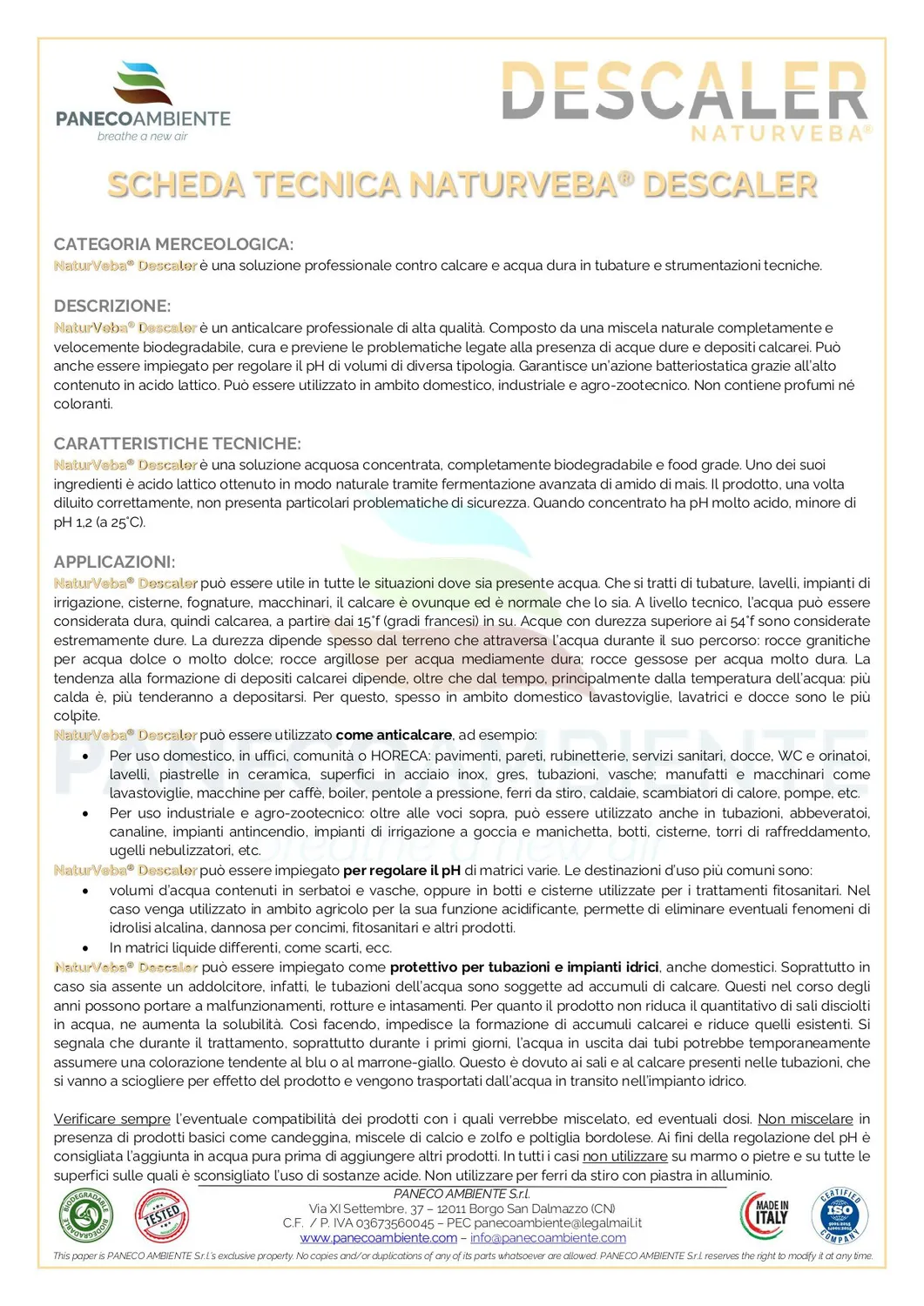 ZoLogik NaturVeba Descaler anticalcare 1L alimentare