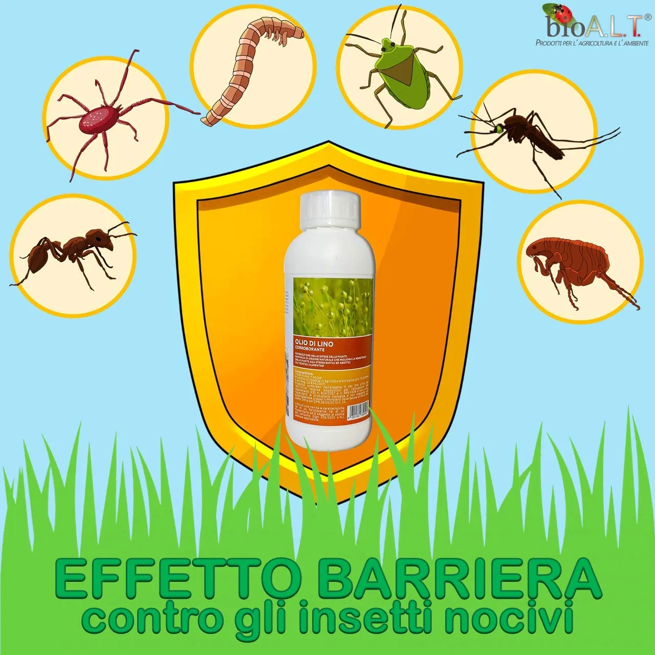 BIOALT Olio di Lino insetticida naturale 1 L
