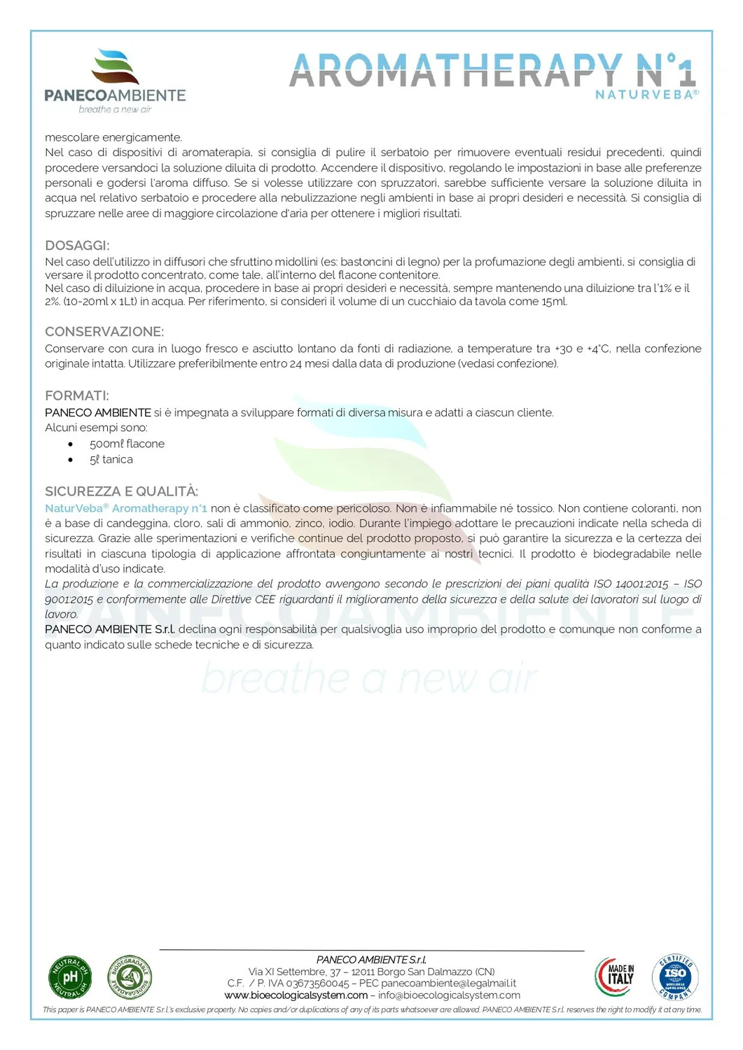 NaturVeba Aromatherapy N°1 profumatore ambiente concentrato