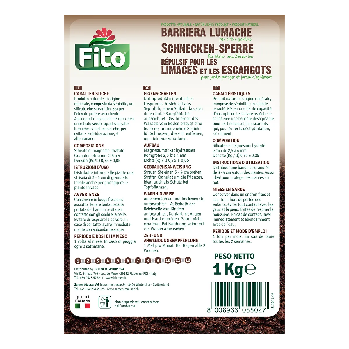 Fito Barriera Lumache granuli sepiolite