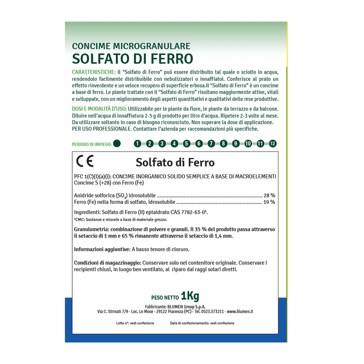 Fito Solfato di Ferro concime antimuschio foglie verdi