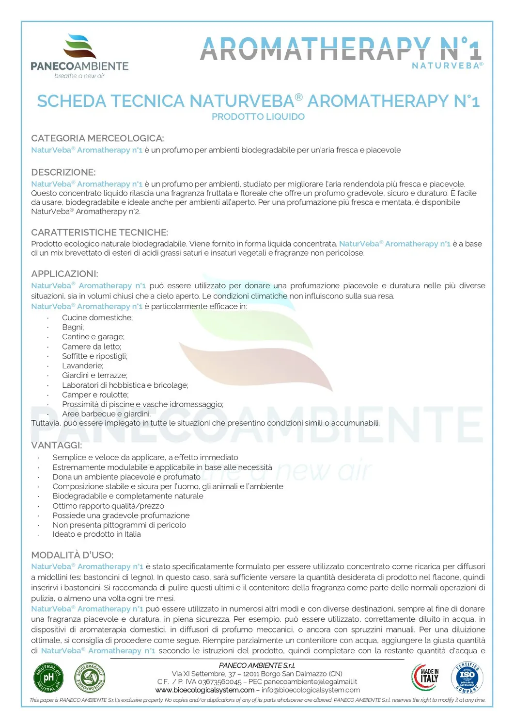 NaturVeba Aromatherapy N°1 profumatore ambiente concentrato