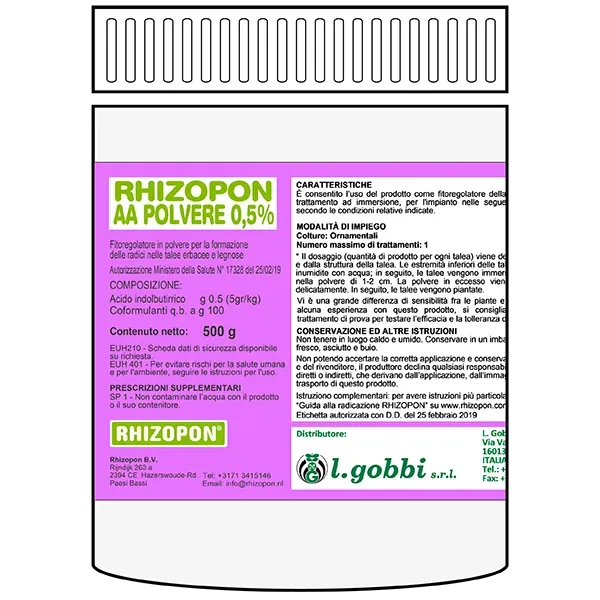 Lgobbi Rhizopon AA Polvere 0,5% IBA radicante talee