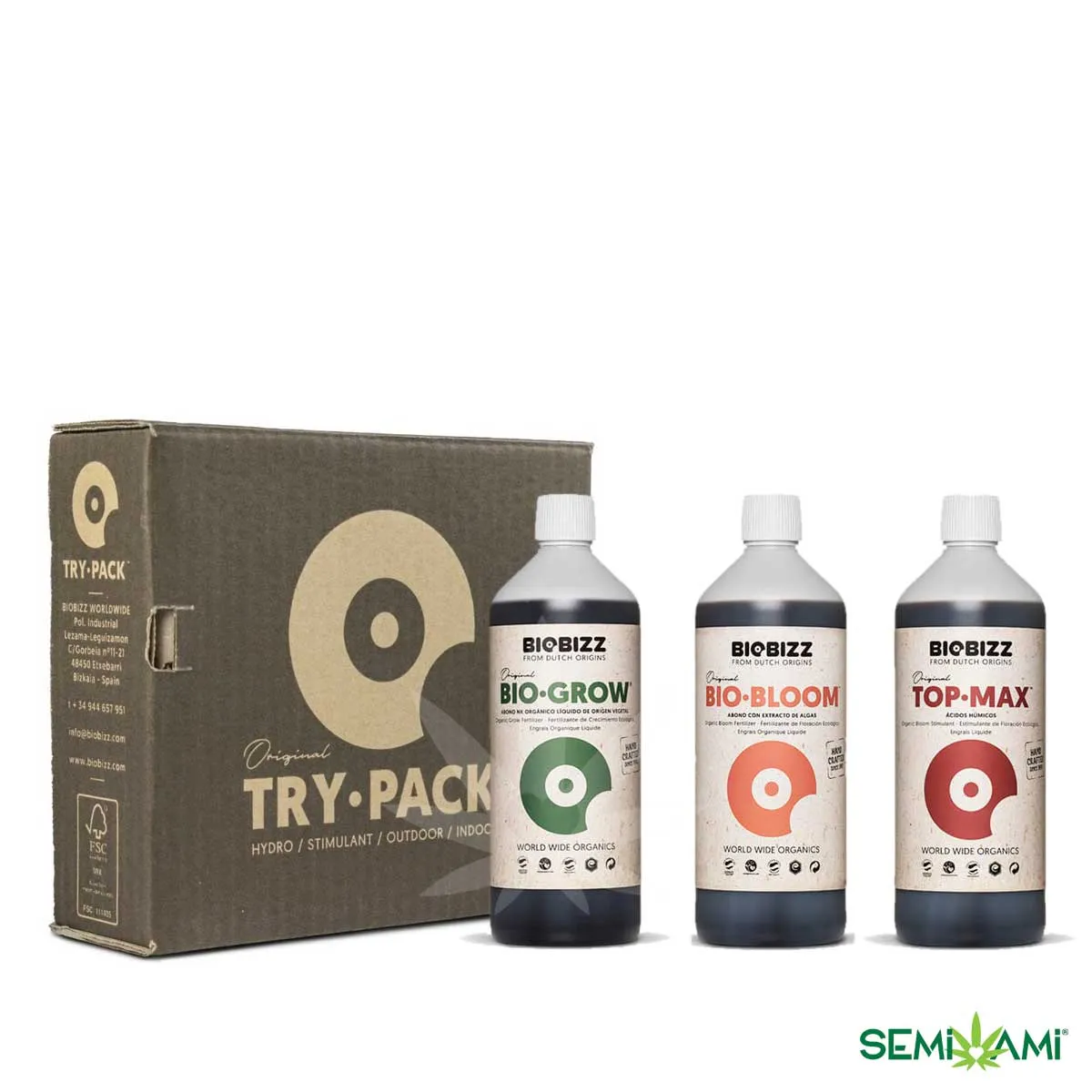 Biobizz TryPack Indoor kit fertilizzanti base 1-4 piante