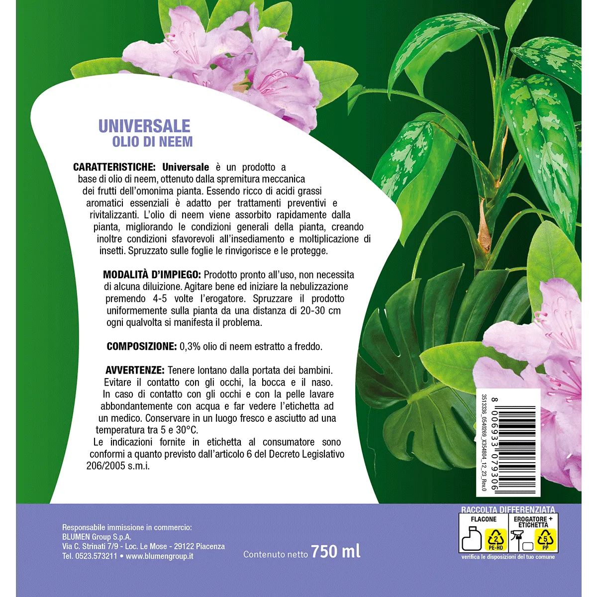 Fito Universale Neem olio vegetale spremitura a freddo