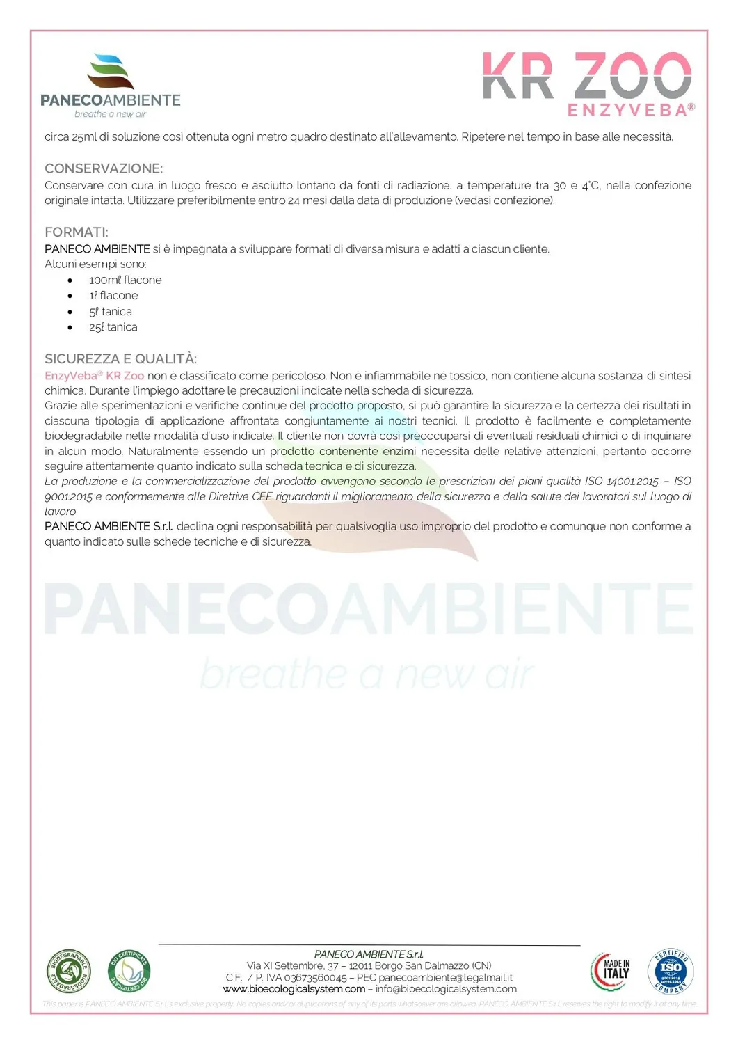 ZoLogik EnzyVeba KR Zoo neutralizzatore odori 5L BIO