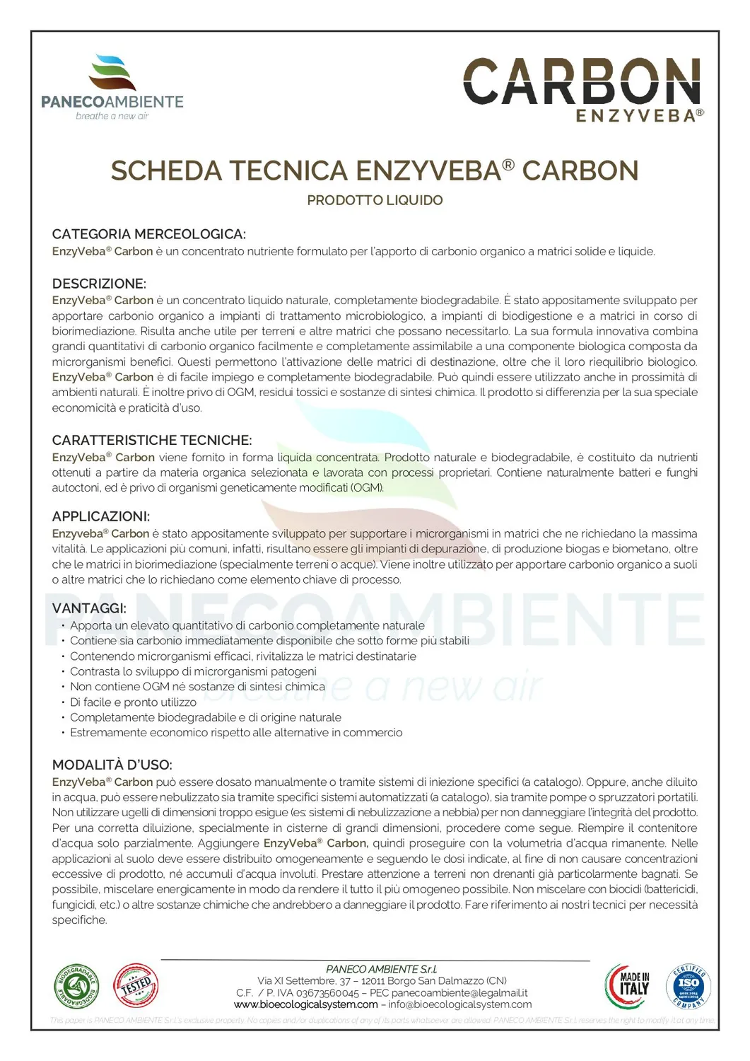 ZoLogik EnzyVeba Carbon carbonio organico per biodigestione