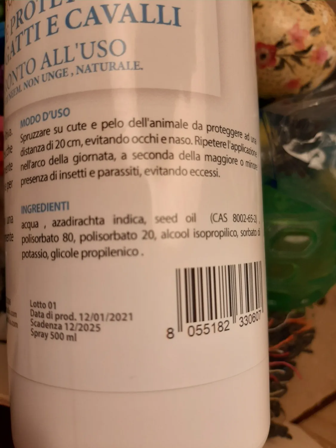 Bio A.L.T. Olio di Neem Spray Repellente Animali 500 ml Naturale
