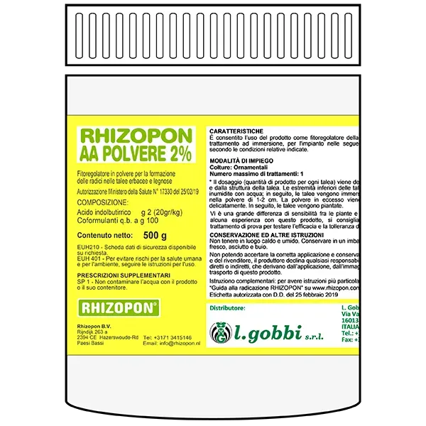 Lgobbi Rhizopon AA polvere radicante talee IBA 2%