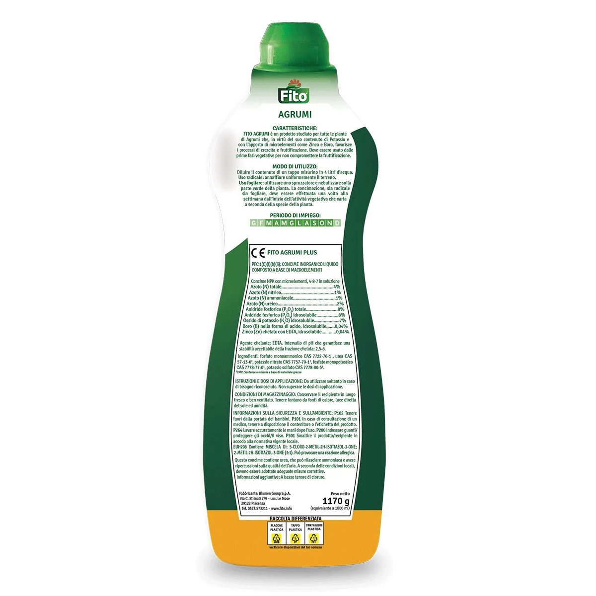 Fito Agrumi Plus concime liquido NPK 4-8-7 agrumi
