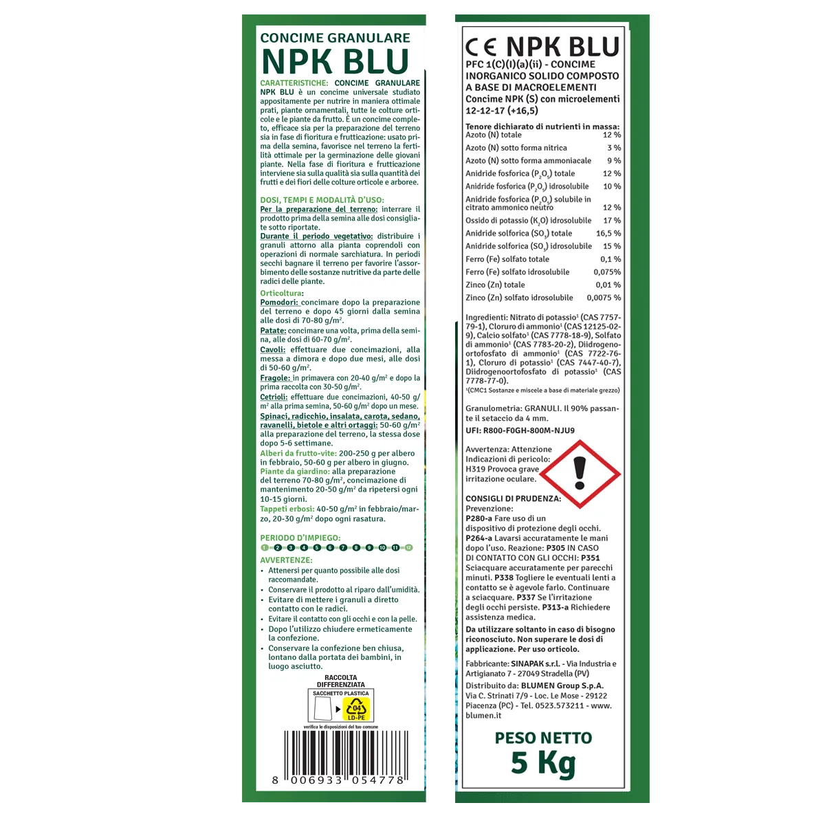 Fito NPK Blu concime granulare universale