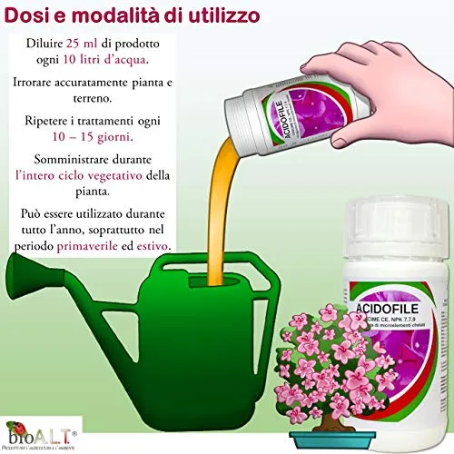 BIOALT Acidofile concime liquido 250 ml azalee e ortensie