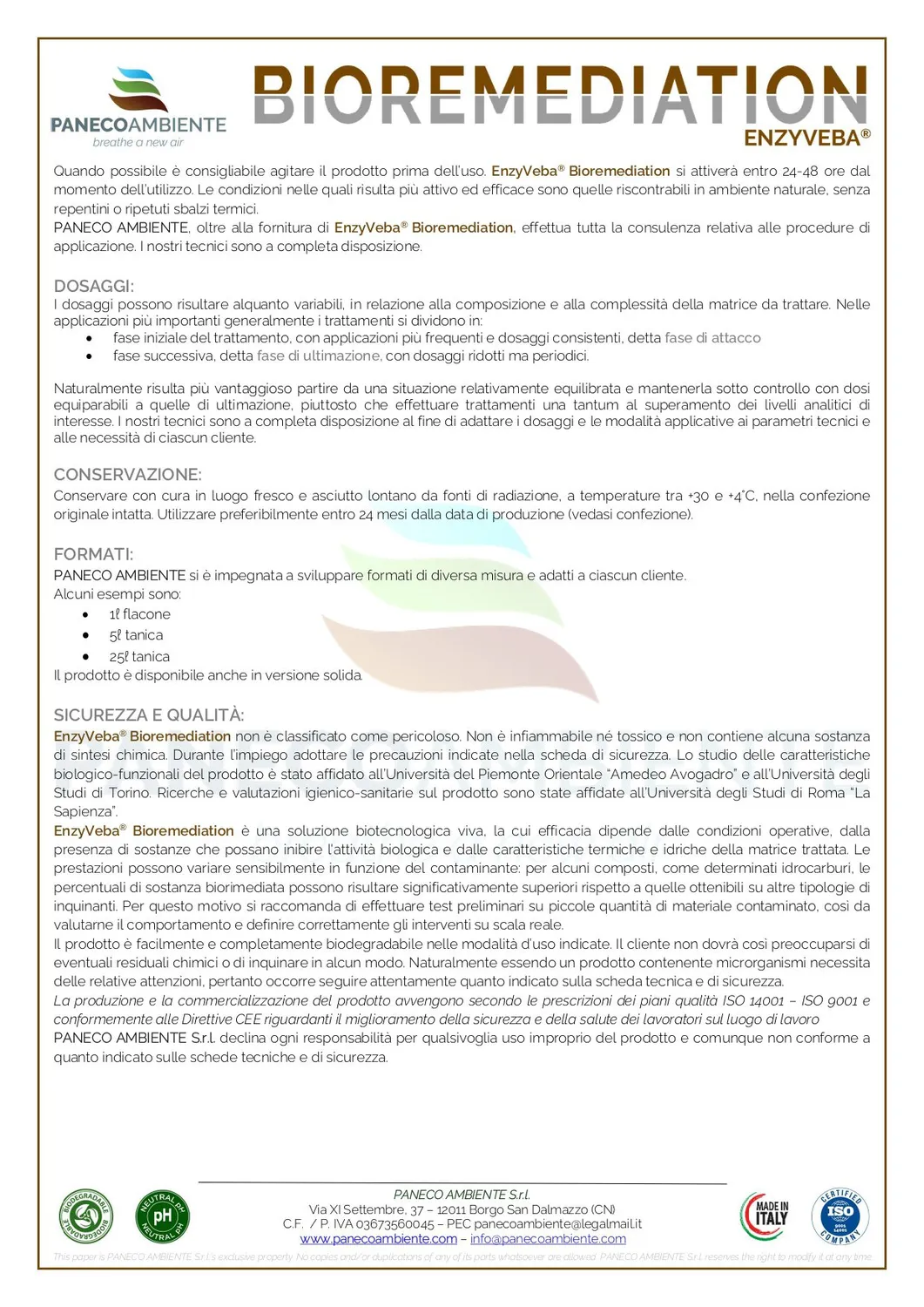 ZoLogik EnzyVeba Bioremediation biorimediatore terreni e acque