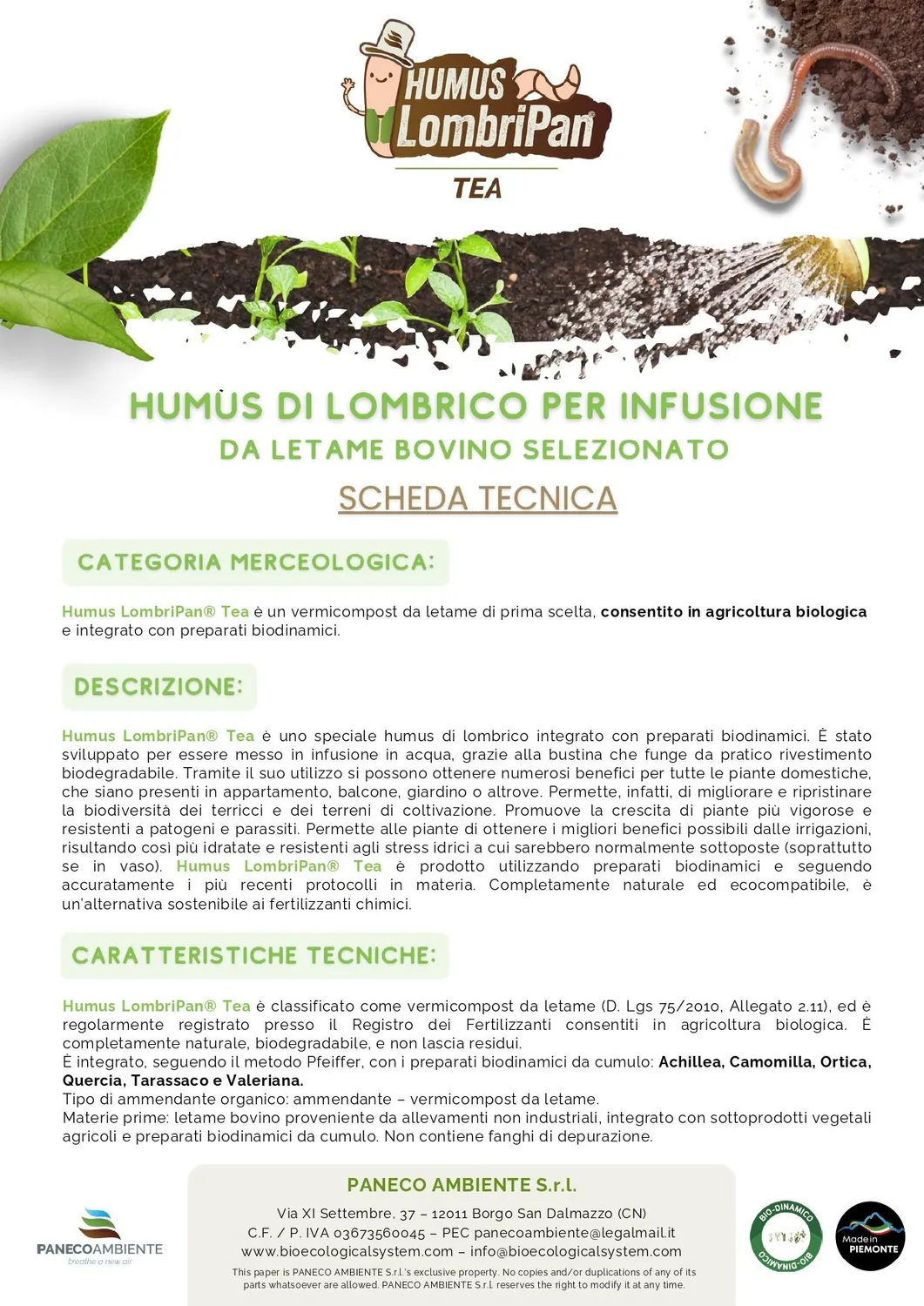 ZoLogik Humus LombriPan Tea humus 6 bustine 15g radicale