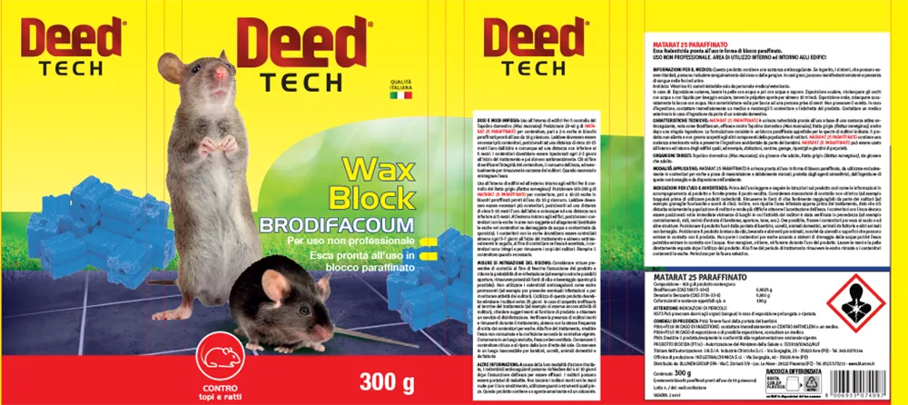 Fito Deed Tech Wax Block Brodifacum esca topi blocco