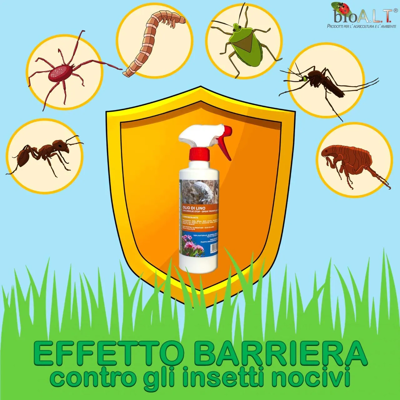 BIOALT Olio di Lino insetticida naturale 500 ml
