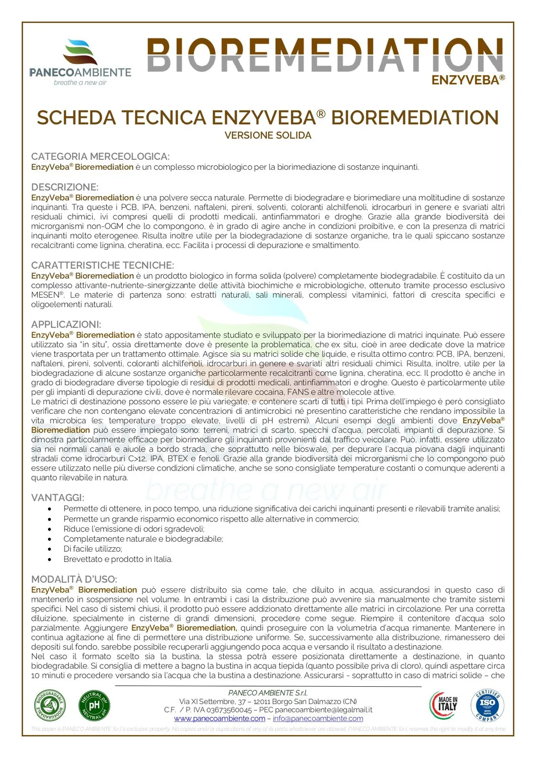 ZoLogik EnzyVeba Bioremediation biorimediatore terreni e acque