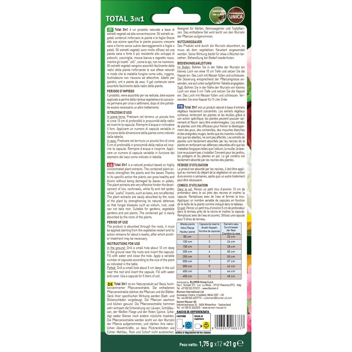 Fito Total 3in1 capsule gel vegetale vaso e orto