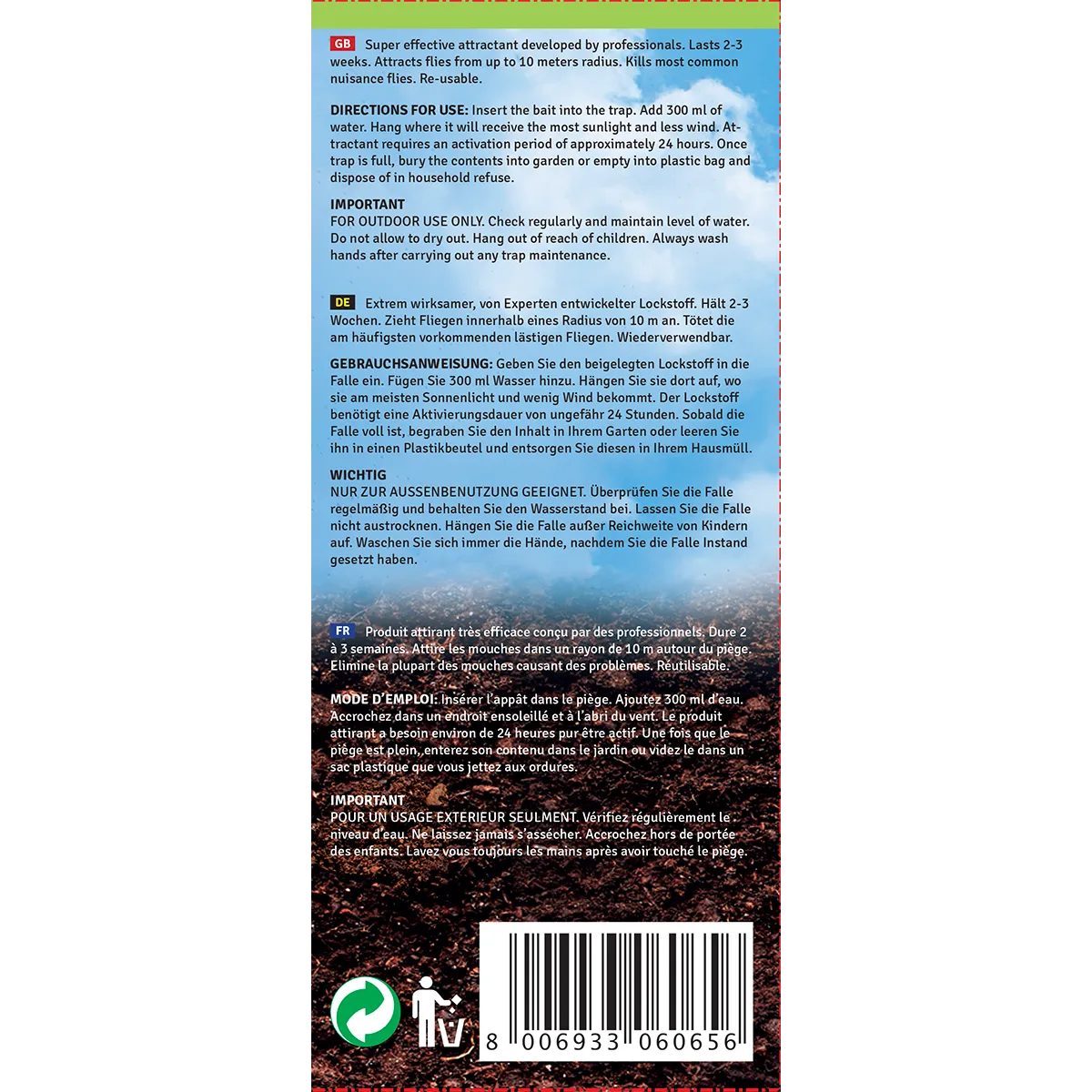 Fito Biofito Trappola Mosche attrattivo naturale