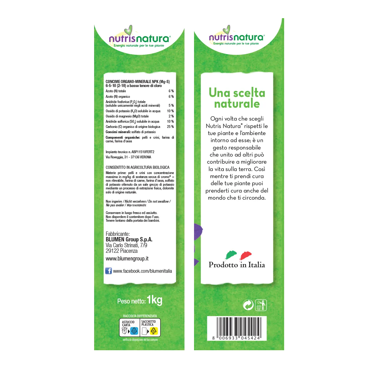 Fito Concime Naturale Universale granulare NPK 6-5-10