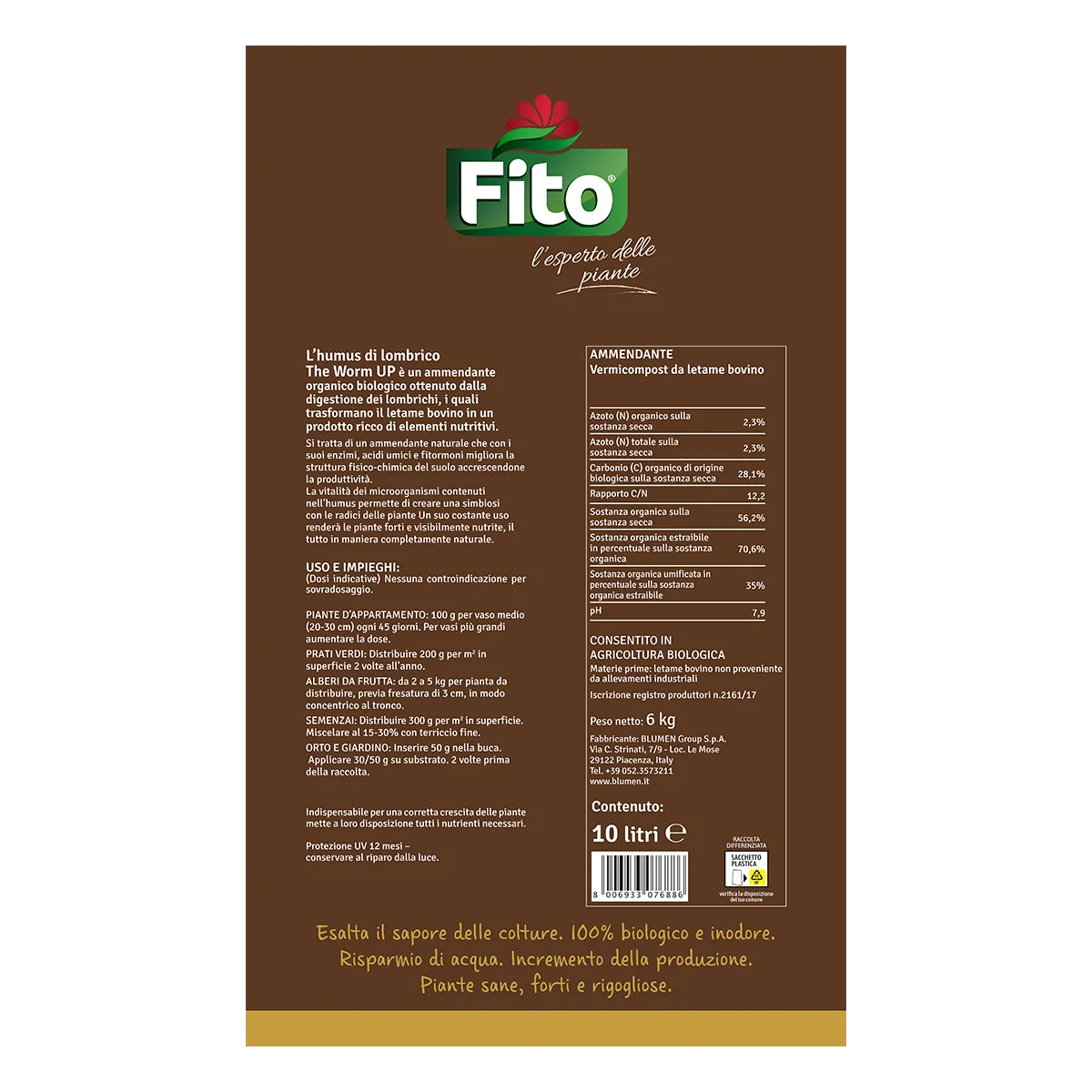 Fito Biofito Humus di Lombrico ammendante biologico