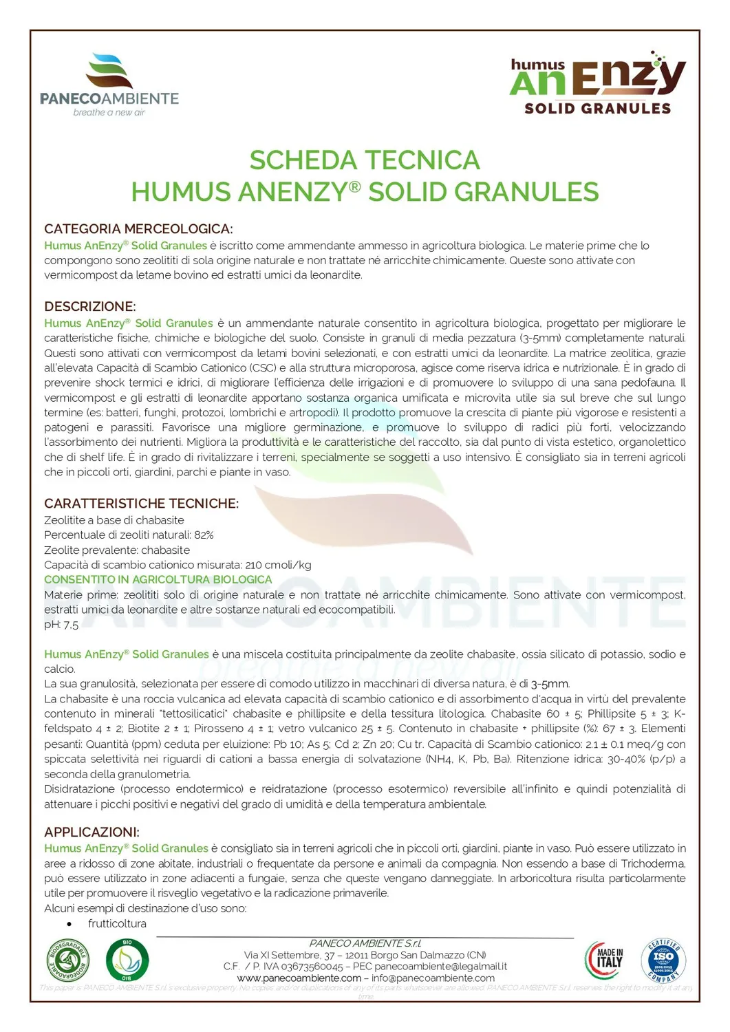 ZoLogik Humus AnEnzy Solid Granules ammendante 10q bio