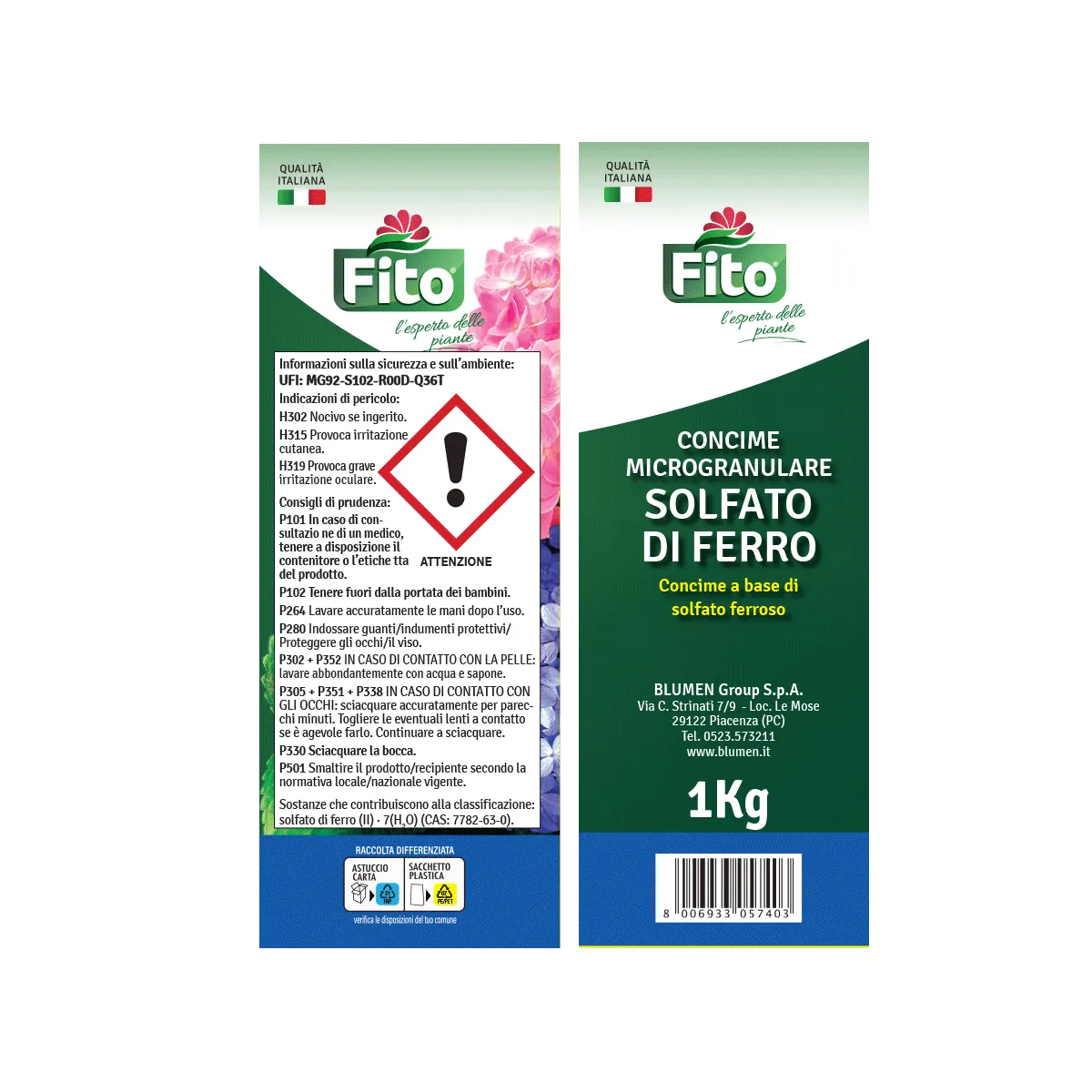 Fito Solfato di Ferro concime antimuschio foglie verdi