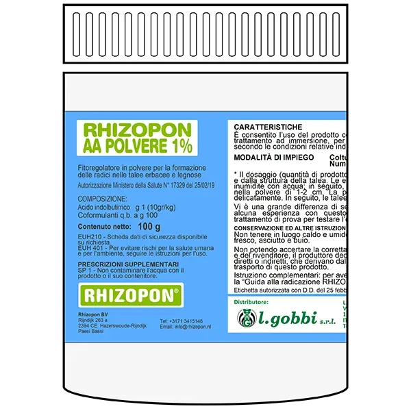 Lgobbi Rhizopon AA Polvere radicante 1% IBA talee