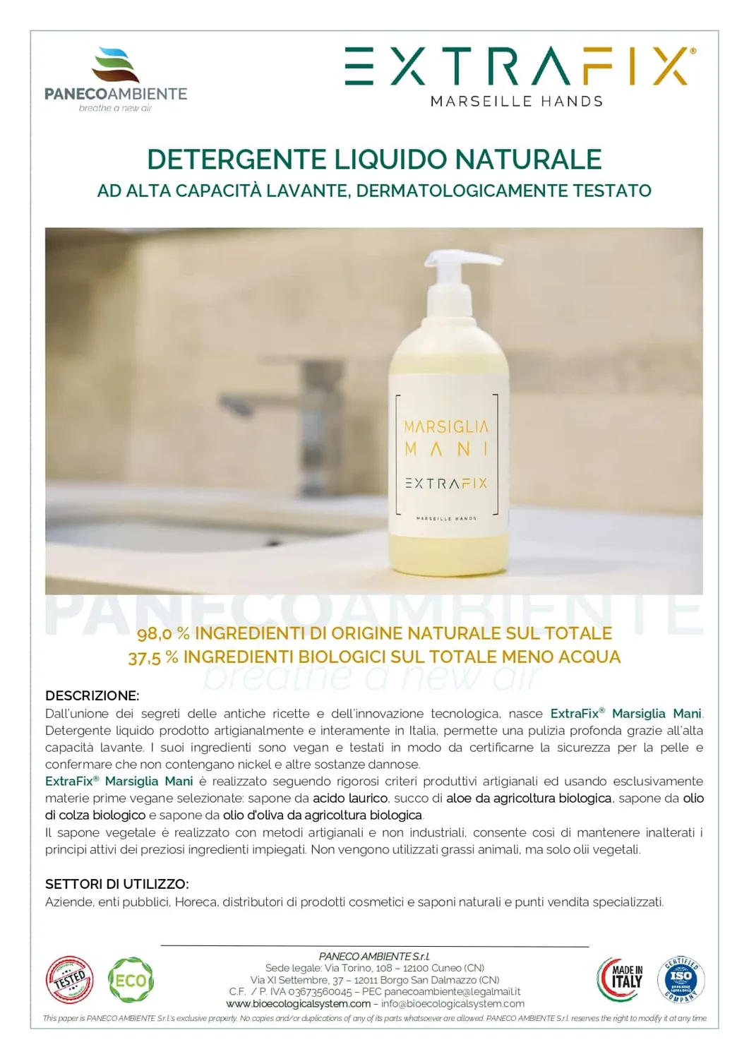 ZoLogik ExtraFix Marseille Hands Sapone Mani 500ml Vegan