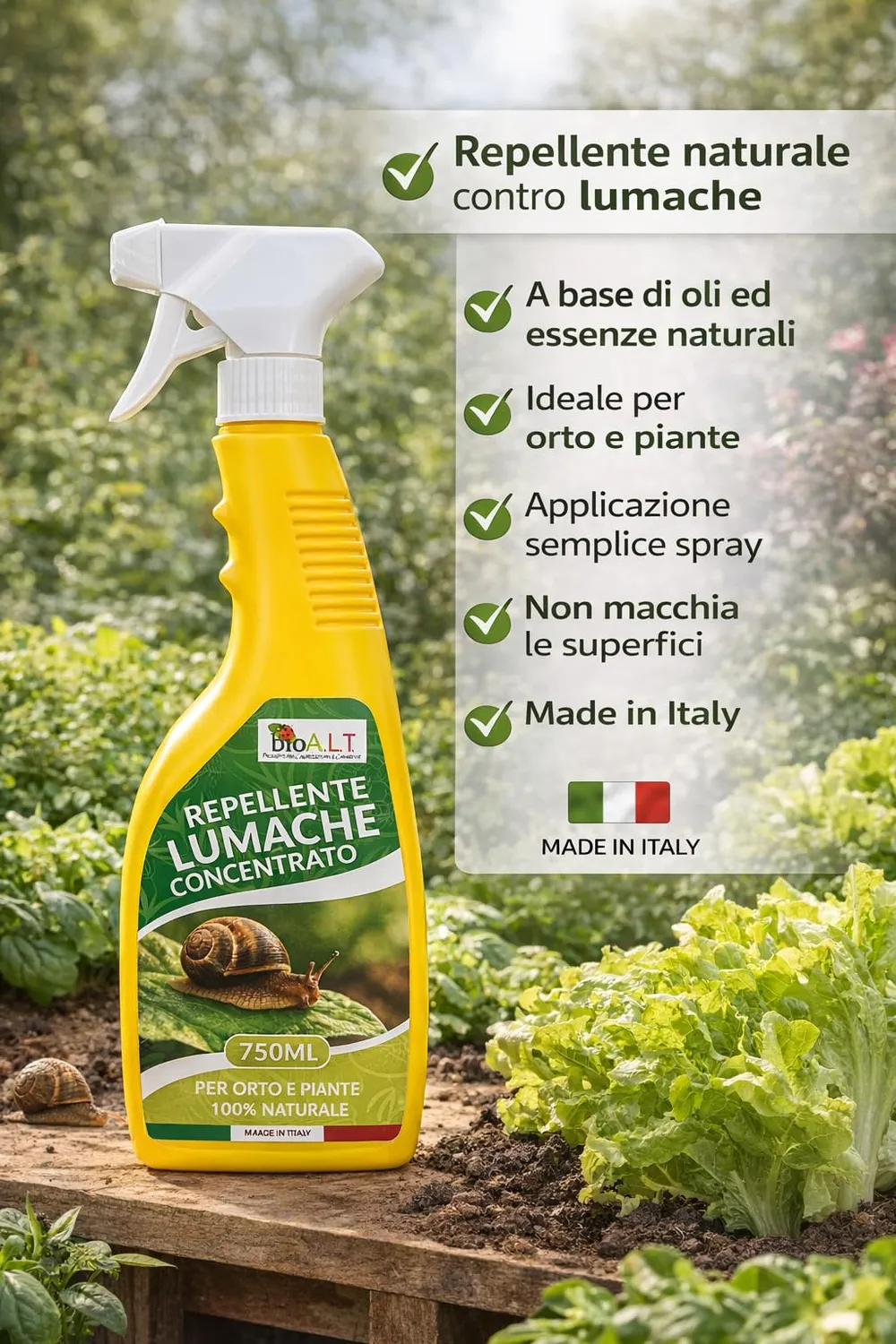 Bioalt Repellente Lumache spray 750 ml naturale